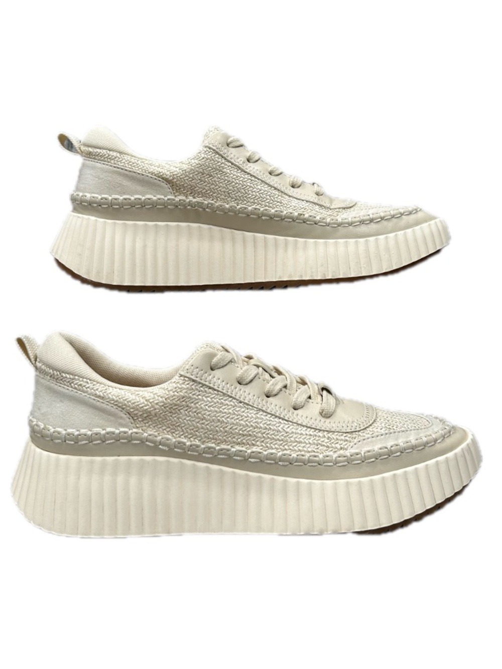 Dolce Vita Denae White Knit Platform Sneakers Size 7.5 - Picture 3 of 12